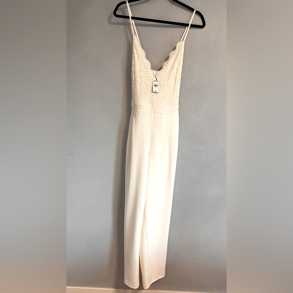 Express cream spaghetti strap one piece.